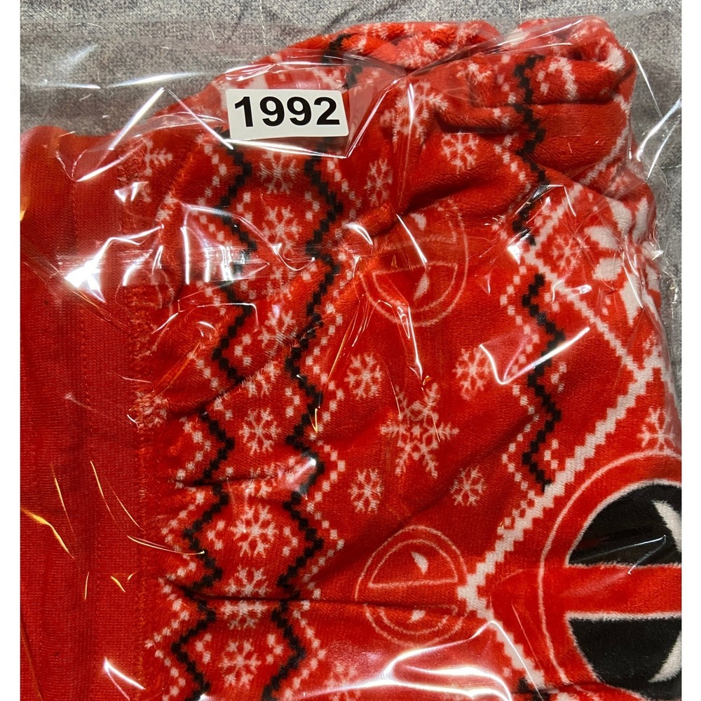 Marvel Deadpool Men's Large Red Fleece Pajama Joggers Pants Holiday Pattern - Picture 11 of 11